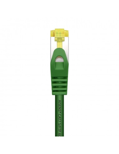 AISENS Cable De Red Latiguillo RJ45 LSZH Cat.7 600 MHz S FTP PIMF AWG26, Verde, 0.5 m