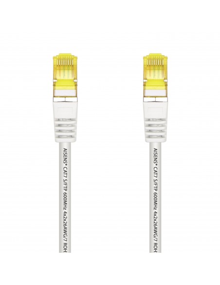AISENS Cable De Red Latiguillo RJ45 LSZH Cat.7 600 MHz S FTP PIMF AWG26, Blanco, 25 cm AISENS Cable De Red Latiguillo RJ45 LSZH Cat.7 600 MHz S FTP PIMF AWG26, Blanco, 25 cm