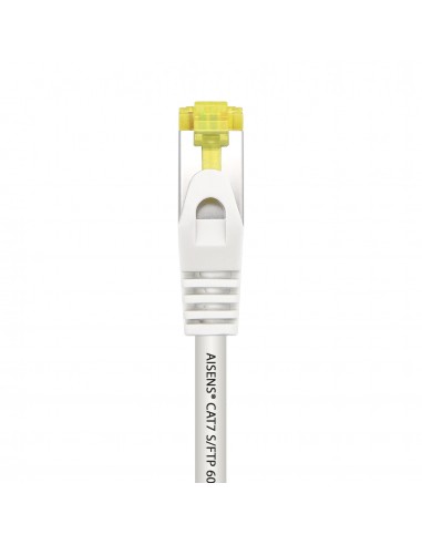 AISENS Cable De Red Latiguillo RJ45 LSZH Cat.7 600 MHz S FTP PIMF AWG26, Blanco, 25 cm