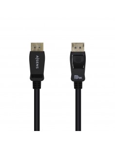 AISENS Cable Displayport Certificado V1.4 8k@60hz, DP M-DP M, Negro, 2.0m