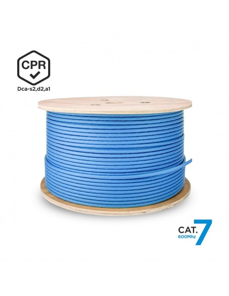 AISENS Cable de Red RJ45 LSZH CPR Dca CAT.7 600 MHZ S FTP AWG23, Azul, 305 m