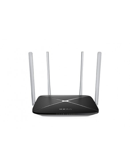 Mercusys AC12 router inalámbrico Ethernet rápido Doble banda (2,4 GHz   5 GHz) Negro