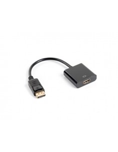 Lanberg AD-0009-BK adaptador de cable de vídeo 0,1 m DisplayPort HDMI tipo A (Estándar) Negro