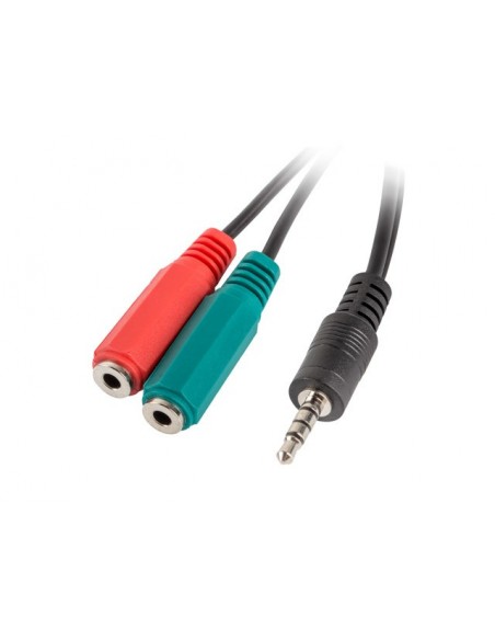 Lanberg AD-0023-BK cable de audio 0,2 m 3,5mm 2 x 3.5mm Negro