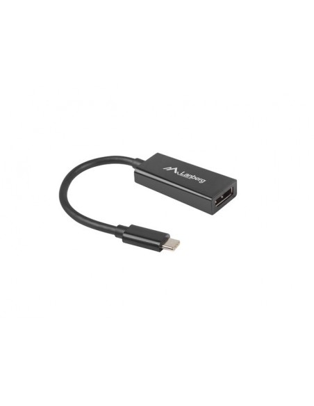 Lanberg AD-UC-DP-01 adaptador de cable de vídeo 0,15 m USB Tipo C DisplayPort Negro