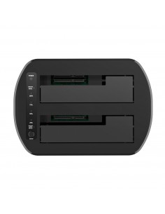 AISENS Estacion de Docking de Doble Bahia ASDS-D03B SATA 2.5 3.5 a USB 3.0 3.1 Gen1, Clone, Negra