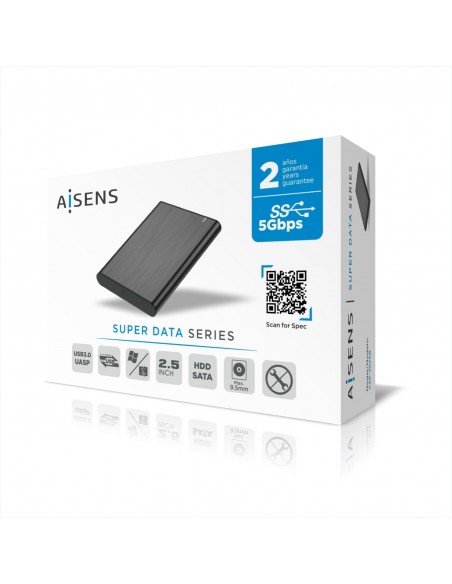 AISENS Caja Externa 2,5" ASE-2525B 9.5mm SATA a USB 3.0 USB3.1 Gen1, Negra AISENS Caja Externa 2,5" ASE-2525B 9.5mm SATA a USB 3.0 USB3.1 Gen1, Negra