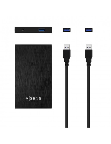 AISENS Caja Externa 2,5″ ASE-2523B 9.5MM SATA a USB 3.0 USB3.1 GEN1, Negra