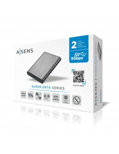 AISENS Caja Externa 2.5" ASE-2525GR 9.5mm SATA A USB 3.0   USB 3.1 Gen1, Gris