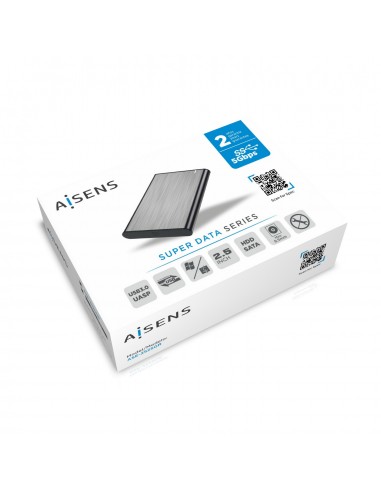 AISENS Caja Externa 2.5" ASE-2525GR 9.5mm SATA A USB 3.0   USB 3.1 Gen1, Gris