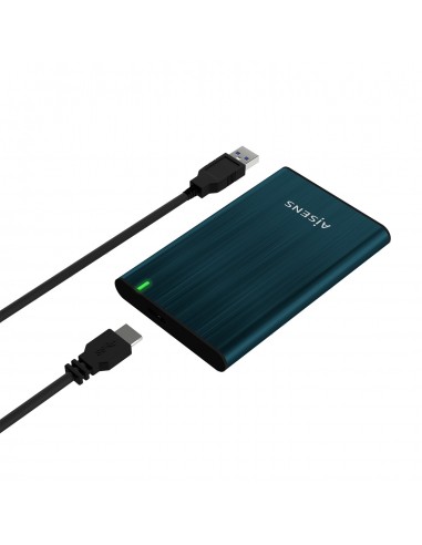 AISENS Caja Externa 2.5" ASE-2525PB 9.5 mm SATA A USB 3.0 USB 3.1 Gen1, Azul Pacifico