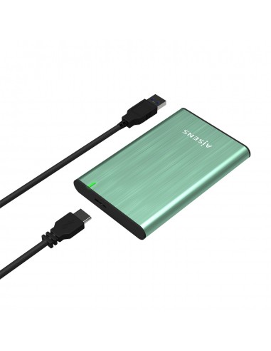 AISENS Caja Externa 2.5" ASE-2525SGN 9.5 mm SATA A USB 3.0 USB 3.1 Gen1, Verde Primavera