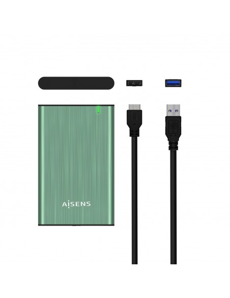 AISENS Caja Externa 2.5" ASE-2525SGN 9.5 mm SATA A USB 3.0 USB 3.1 Gen1, Verde Primavera AISENS Caja Externa 2.5" ASE-2525SGN 9.5 mm SATA A USB 3.0 USB 3.1 Gen1, Verde Primavera