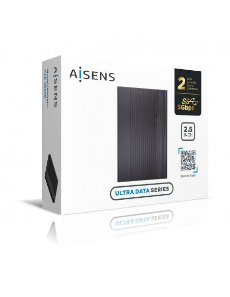 AISENS Caja Externa 2.5" ASE-2532B 9.5mm SATA A USB 3.0 USB3.1 Gen1, Negra