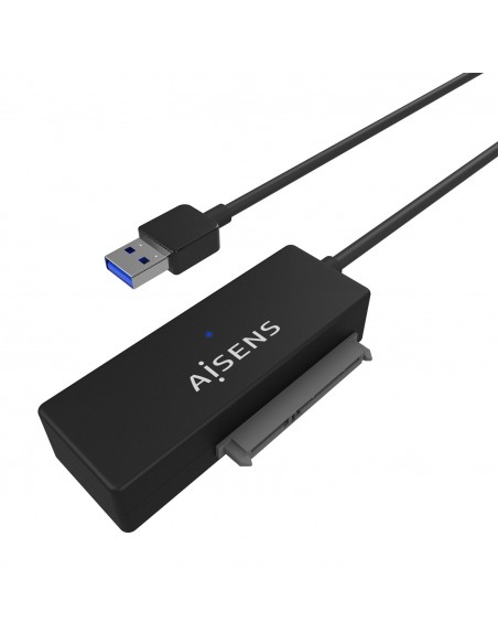 AISENS Adaptador ASE-35A01B SATA a USB-A USB 3.0 USB3.1 GEN1 para Discos Duros 2.5″ y 3.5″ con Alimentador, Negro