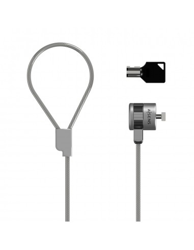 AISENS Cable de Seguridad con Cerradura de Llave para Ordenador, Monitor, Portatil 1.5 m