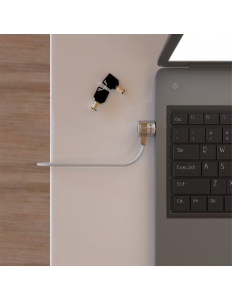 AISENS Cable de Seguridad con Cerradura de Llave para Ordenador, Monitor, Portatil 1.5 m