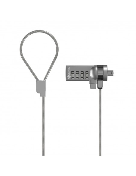 AISENS Cable de Seguridad con Cerradura de Combinacion para Ordenador, Monitor, Portatil 1.5M