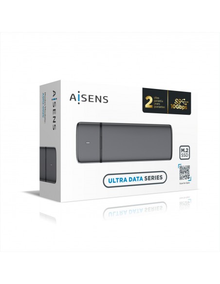 AISENS Caja Externa M.2 (NGFF) ASM2-002G SATA NVME a USB3.1 USB3.2 GEN2, Gris