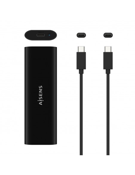AISENS Caja Externa M.2 (NGFF) ASM2-014B SATA NVMe A USB3.1 Gen2, Negro