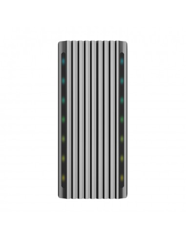 AISENS Caja Externa M.2 RGB Gaming ASM2-RGB011GR SATA NVMe A USB3.1 Gen2, Gris