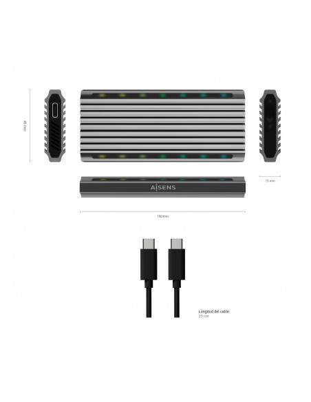 AISENS Caja Externa M.2 RGB Gaming ASM2-RGB011GR SATA NVMe A USB3.1 Gen2, Gris AISENS Caja Externa M.2 RGB Gaming ASM2-RGB011GR SATA NVMe A USB3.1 Gen2, Gris