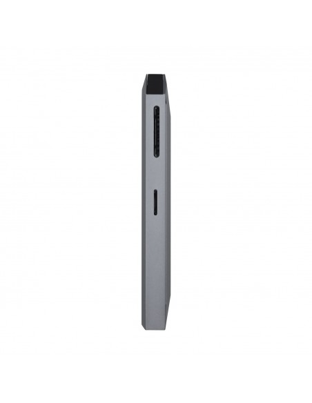 AISENS USB-C dock 8 en 1, USB-C a 1xHDMI, 1xRJ45, 3xUSB, 1xPD, 1xSD, 1xMicroSD, Gris, 15 cm