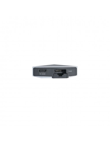AISENS USB-C dock 8 en 1, USB-C a 1xHDMI, 1xRJ45, 3xUSB, 1xPD, 1xSD, 1xMicroSD, Gris, 15 cm