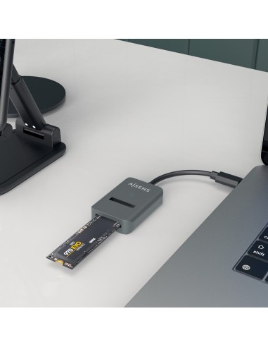 AISENS USB-C Dock M.2 (NGFF) ASUC-M2D012-GR SATA NVMe A USB3.1 Gen2, Gris