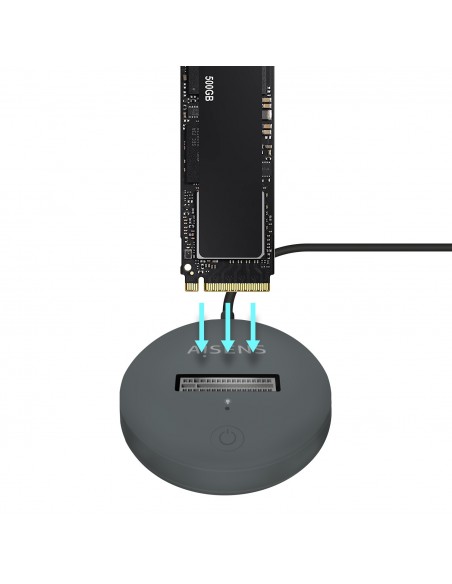 AISENS USB-C Dock M.2 (NGFF) ASUC-M2D014-GR SATA NVMe A USB3.1 Gen2, Gris