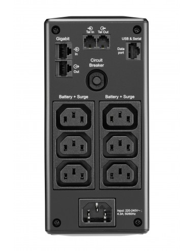 APC BR900MI sistema de alimentación ininterrumpida (UPS) Línea interactiva 0,9 kVA 540 W 6 salidas AC