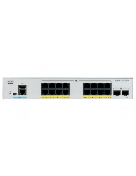 Cisco Catalyst C1000-16FP-2G-L switch Gestionado L2 Gigabit Ethernet (10 100 1000) Energía sobre Ethernet (PoE) Gris