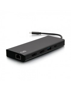 C2G Estación de conexión con doble pantalla USB-C® 9 en 1, HDMI®, Ethernet, USB, audio de 3,5 mm y alimentación de hasta 60 W -
