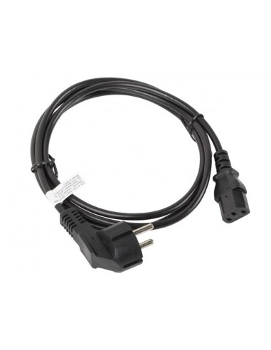 Lanberg CA-C13C-10CC-0018-BK cable de transmisión Negro 1,8 m C13 acoplador CEE7 7