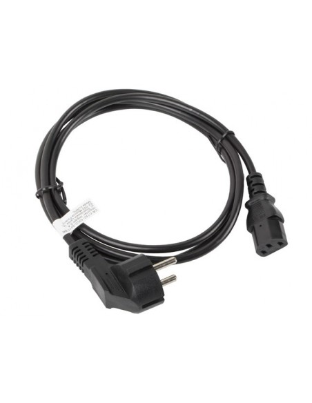 Lanberg CA-C13C-10CC-0018-BK cable de transmisión Negro 1,8 m C13 acoplador CEE7 7