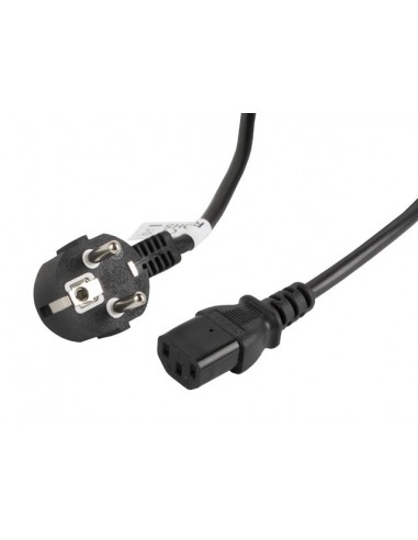 Lanberg CA-C13C-11CC-0030-BK cable de transmisión Negro 3 m C13 acoplador CEE7 7