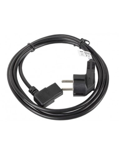 Lanberg CA-C13C-12CC-0018-BK cable de transmisión Negro 2 m C13 acoplador CEE7 7