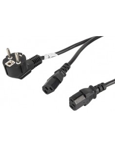 Lanberg CA-C13C-13CC-0018-BK cable de transmisión Negro 2 m C13 acoplador CEE7 7 2