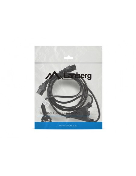 Lanberg CA-C13C-13CC-0018-BK cable de transmisión Negro 2 m C13 acoplador CEE7 7