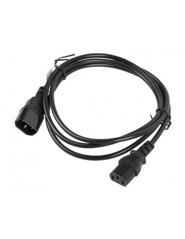 Lanberg CA-C13E-10CC-0018-BK cable de transmisión Negro 1,8 m C13 acoplador C14 acoplador