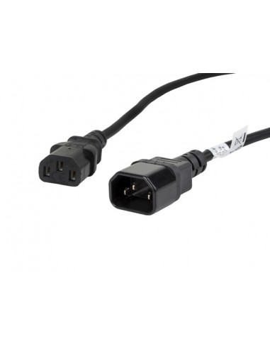 Lanberg CA-C13E-11CC-0018-BK cable de transmisión Negro 1,8 m C13 acoplador C14 acoplador