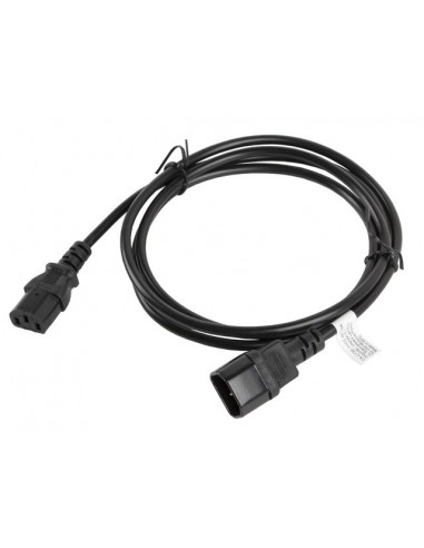 Lanberg CA-C13E-11CC-0018-BK cable de transmisión Negro 1,8 m C13 acoplador C14 acoplador