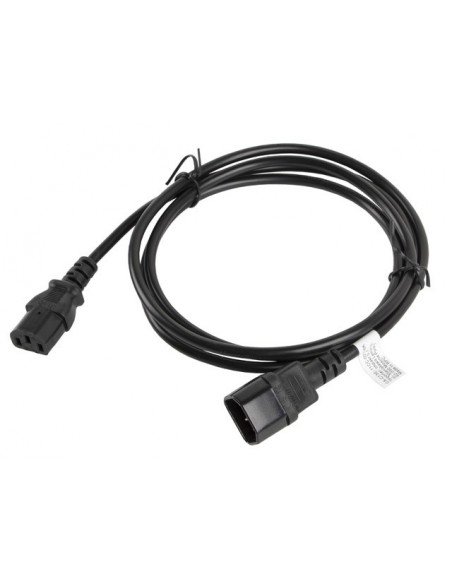 Lanberg CA-C13E-11CC-0018-BK cable de transmisión Negro 1,8 m C13 acoplador C14 acoplador