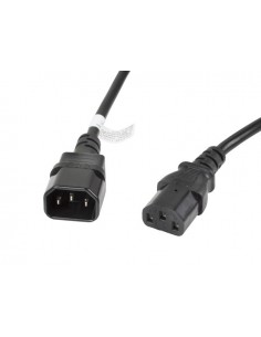 Lanberg CA-C13E-11CC-0030-BK cable de transmisión Negro 3 m C13 acoplador C14 acoplador 2