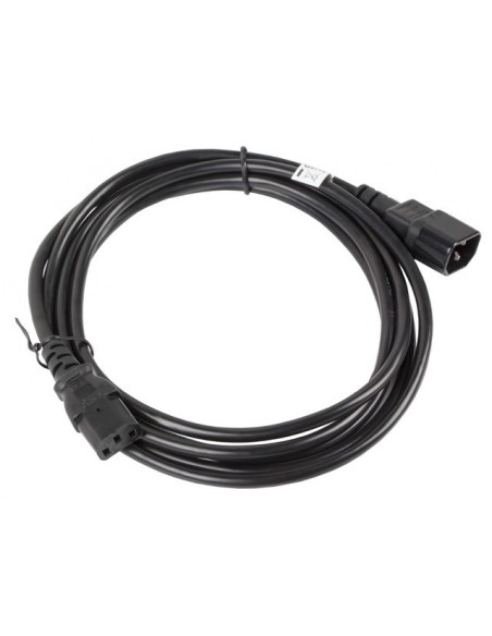 Lanberg CA-C13E-11CC-0030-BK cable de transmisión Negro 3 m C13 acoplador C14 acoplador