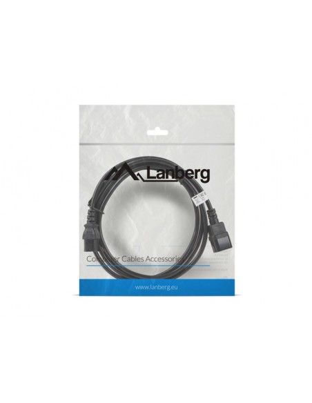 Lanberg CA-C13E-11CC-0030-BK cable de transmisión Negro 3 m C13 acoplador C14 acoplador