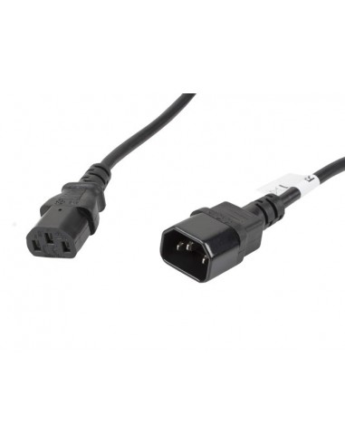 Lanberg CA-C13E-11CC-0050-BK cable de transmisión Negro 5 m C13 acoplador C14 acoplador