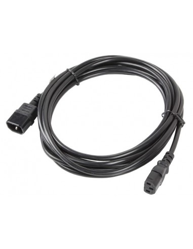 Lanberg CA-C13E-11CC-0050-BK cable de transmisión Negro 5 m C13 acoplador C14 acoplador