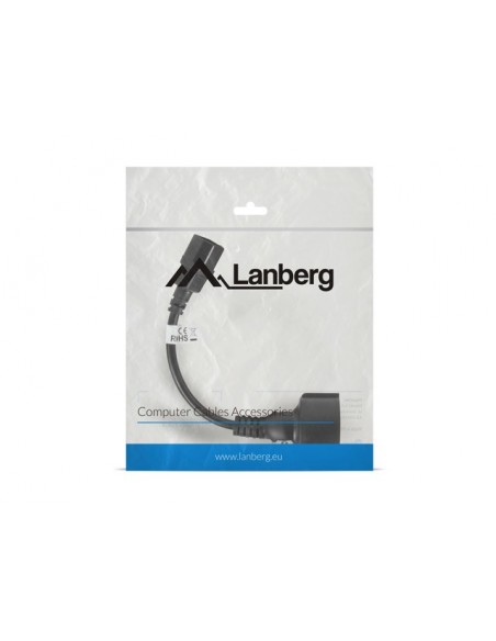 Lanberg CA-C14E-10CC-0018-BK cable de transmisión Negro 0,18 m C14 acoplador