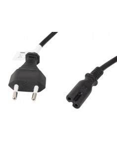 Lanberg CA-C7CA-11CC-0030-BK cable de transmisión Negro 3 m CEE7 16 C7 acoplador 2